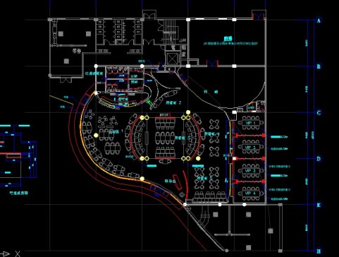 泰斯特西餐厅1000平米装修施工图【DWG 24张JPG文本效果】
